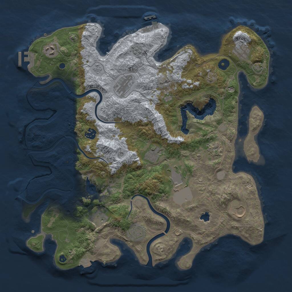 Rust Map: Procedural Map, Size: 4000, Seed: 1584313367, 17 Monuments