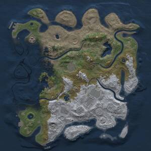 Thumbnail Rust Map: Procedural Map, Size: 4000, Seed: 678774057, 13 Monuments