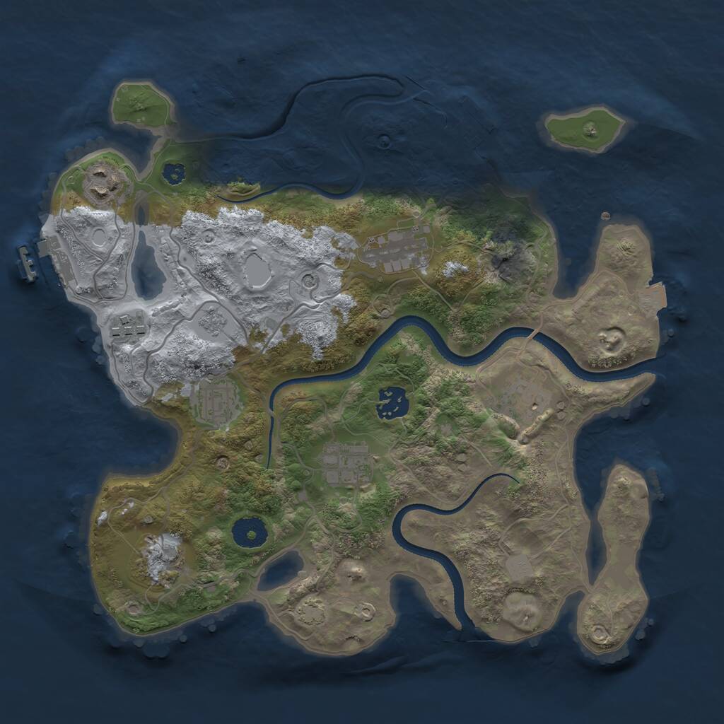Rust Map: Procedural Map, Size: 3250, Seed: 145615, 14 Monuments