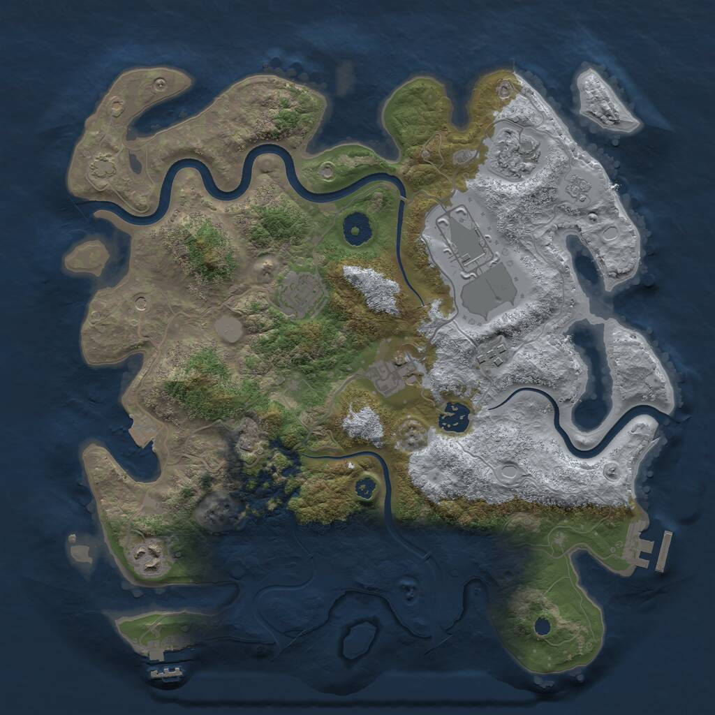 Rust Map: Procedural Map, Size: 3500, Seed: 295038828, 13 Monuments