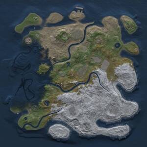 Thumbnail Rust Map: Procedural Map, Size: 3900, Seed: 26874, 16 Monuments