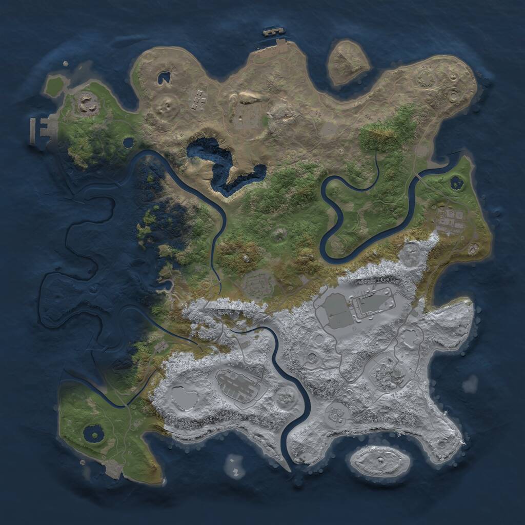 Rust Map: Procedural Map, Size: 4000, Seed: 13623234, 14 Monuments