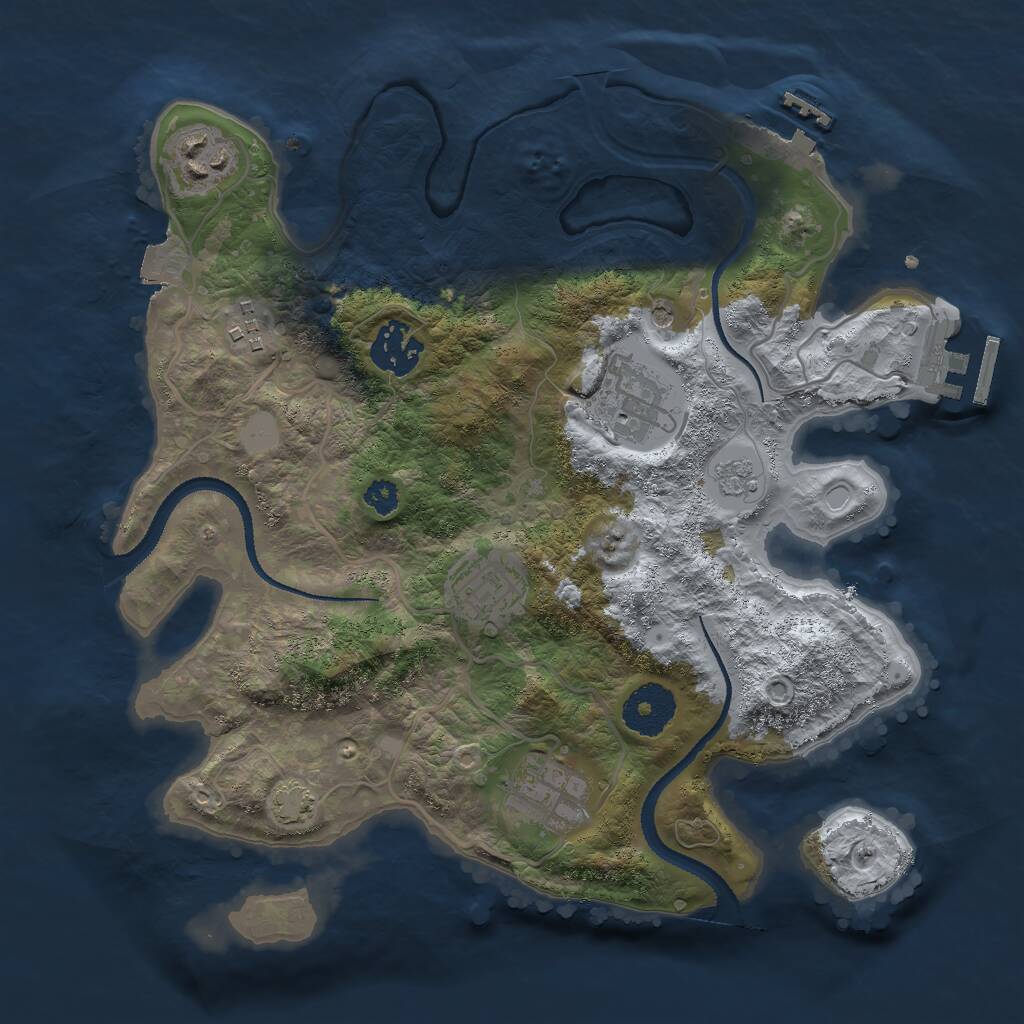 Rust Map: Procedural Map, Size: 3000, Seed: 250804, 12 Monuments