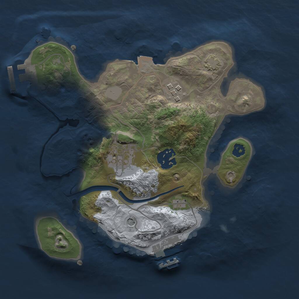 Rust Map: Procedural Map, Size: 2300, Seed: 43567, 8 Monuments