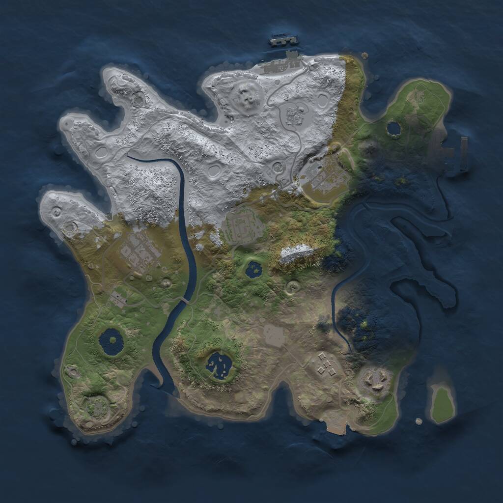 Rust Map: Procedural Map, Size: 3000, Seed: 846956674, 12 Monuments