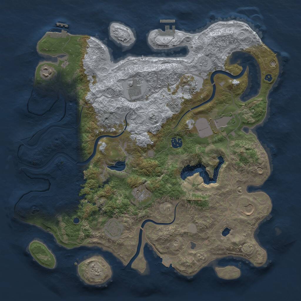 Rust Map: Procedural Map, Size: 4000, Seed: 712830889, 15 Monuments