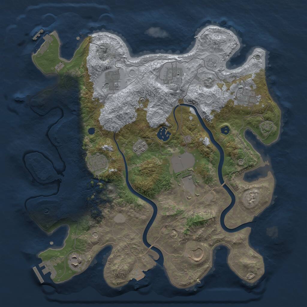 Rust Map: Procedural Map, Size: 3500, Seed: 529045968, 15 Monuments