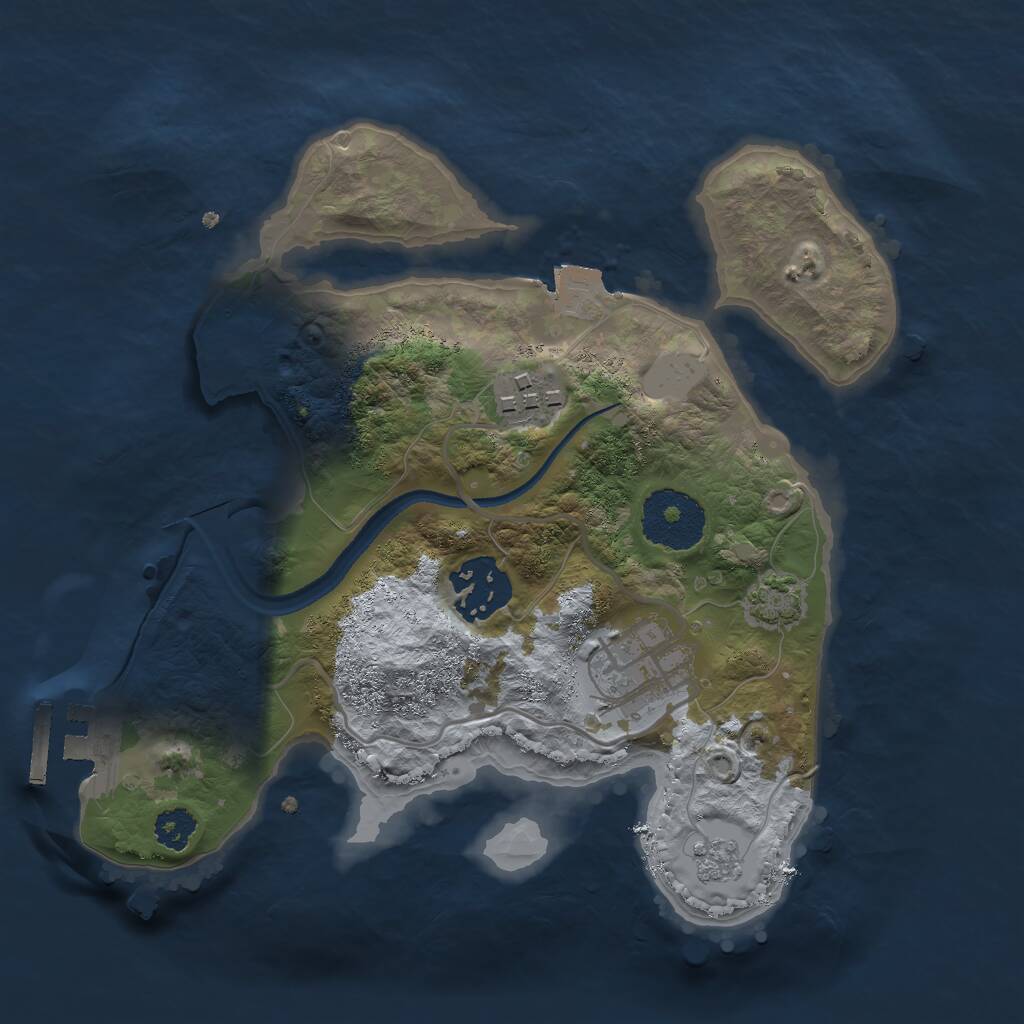 Rust Map: Procedural Map, Size: 2500, Seed: 86537564, 7 Monuments