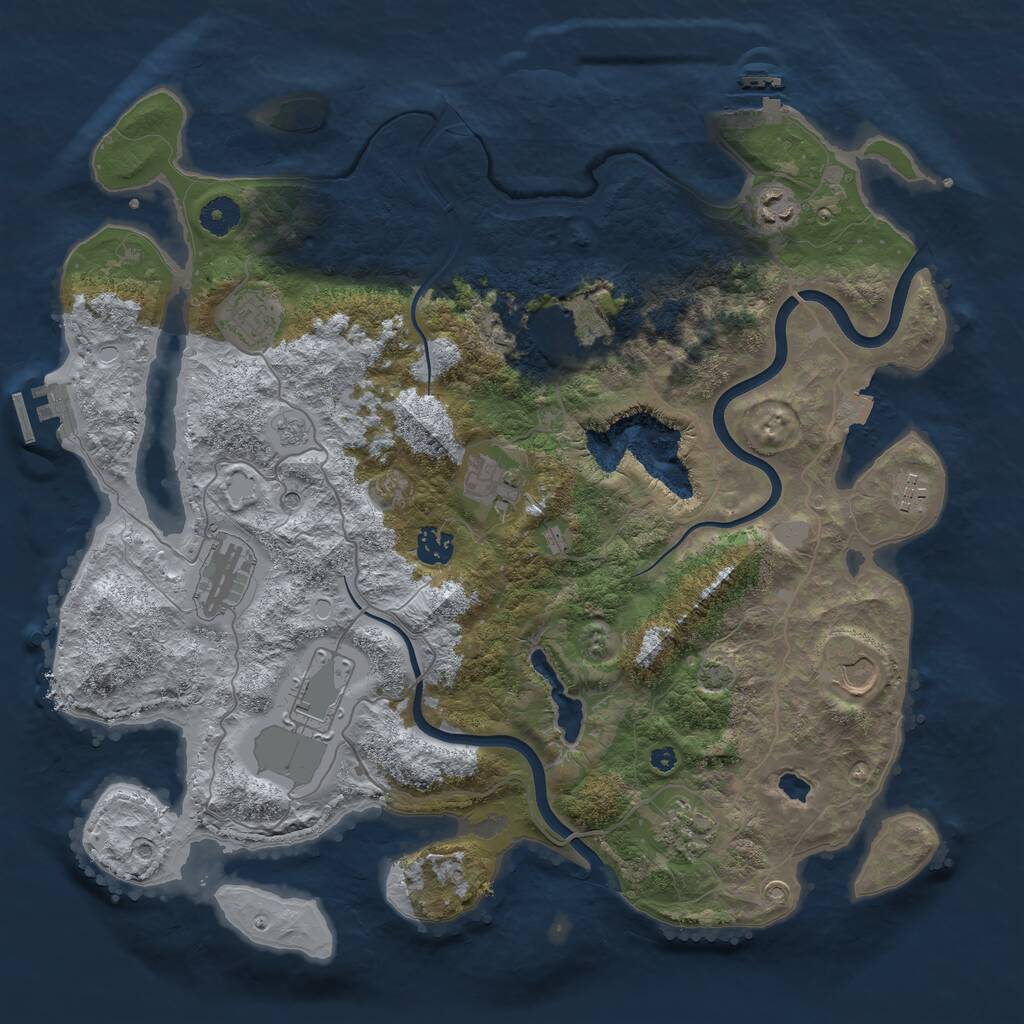 Rust Map: Procedural Map, Size: 4000, Seed: 1428983743, 16 Monuments