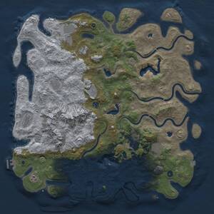 Thumbnail Rust Map: Procedural Map, Size: 5000, Seed: 317885, 16 Monuments