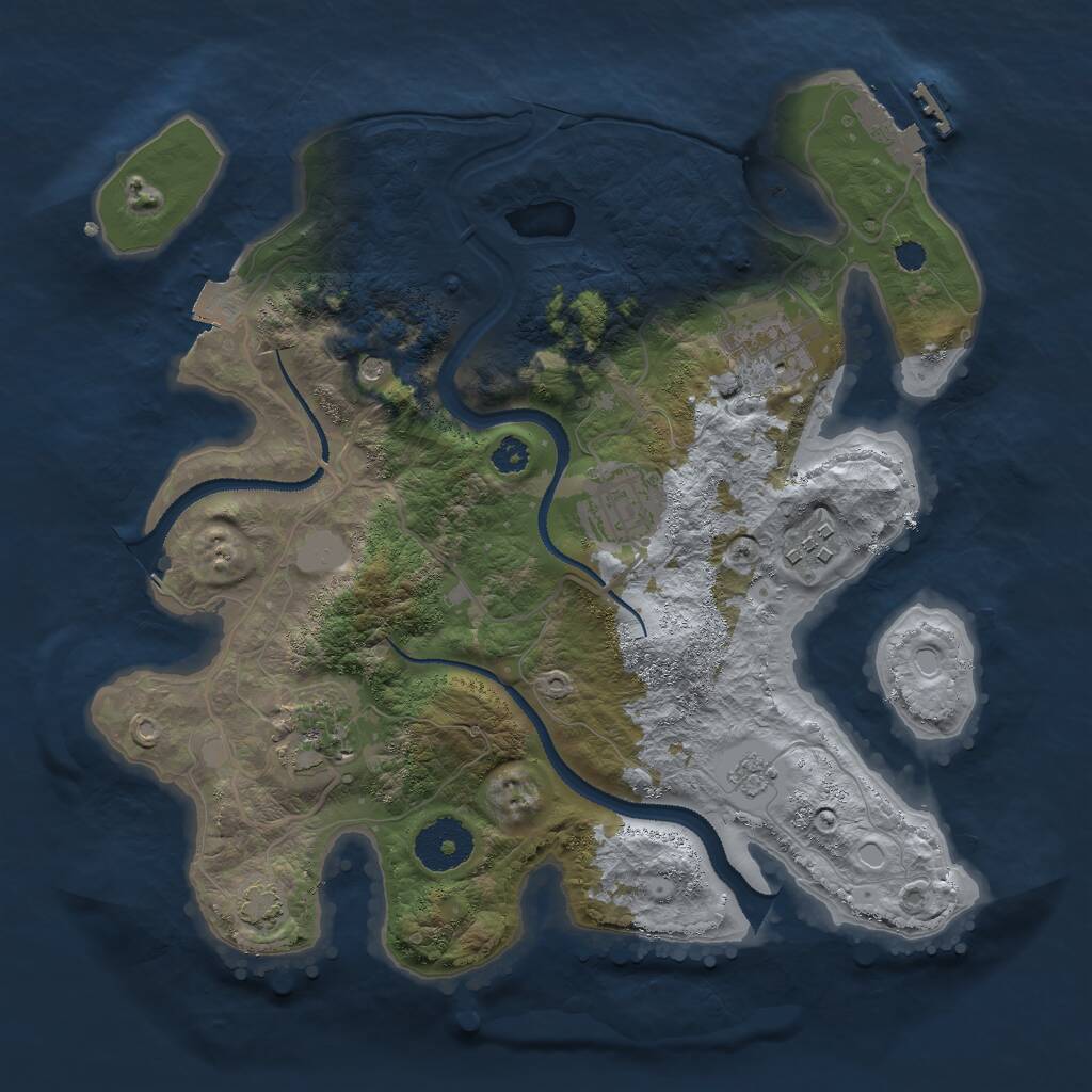 Rust Map: Procedural Map, Size: 3000, Seed: 585741152, 9 Monuments