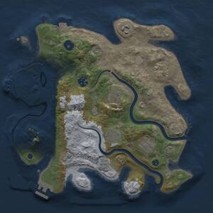 Thumbnail Rust Map: Procedural Map, Size: 3200, Seed: 543625, 13 Monuments
