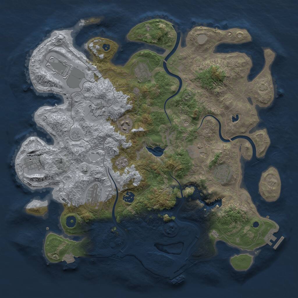 Rust Map: Procedural Map, Size: 4000, Seed: 175232064, 16 Monuments