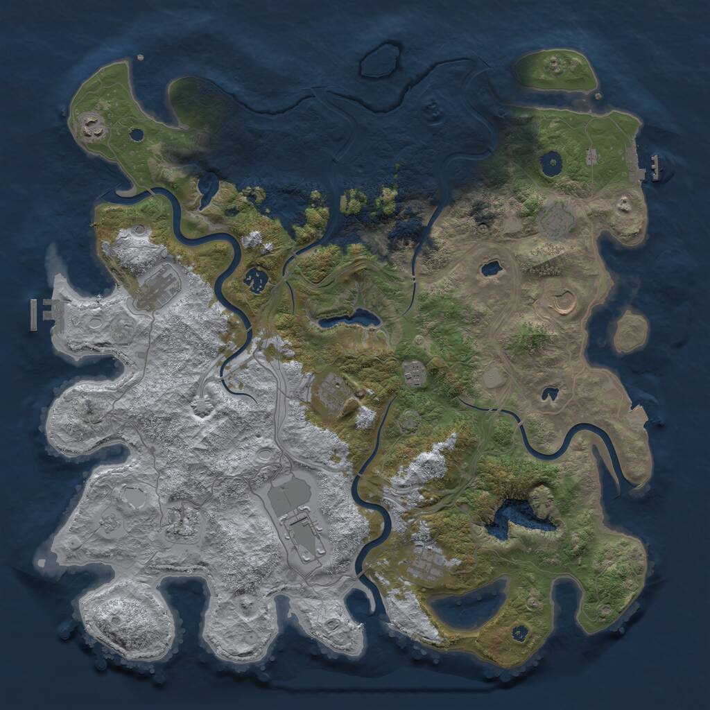 Rust Map: Procedural Map, Size: 4500, Seed: 299901587, 16 Monuments