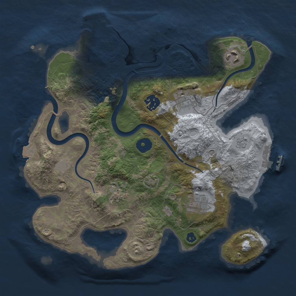 Rust Map: Procedural Map, Size: 3000, Seed: 10394448, 11 Monuments
