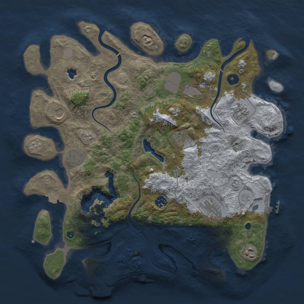 Rust Map: Procedural Map, Size: 4000, Seed: 41378, 15 Monuments