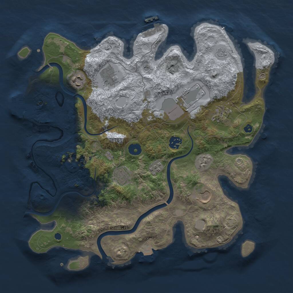 Rust Map: Procedural Map, Size: 3500, Seed: 919785911, 14 Monuments