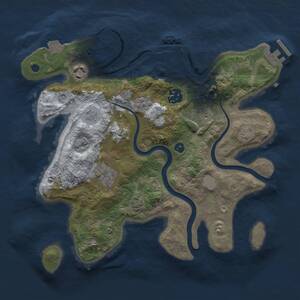 Thumbnail Rust Map: Procedural Map, Size: 3000, Seed: 1830573444, 11 Monuments