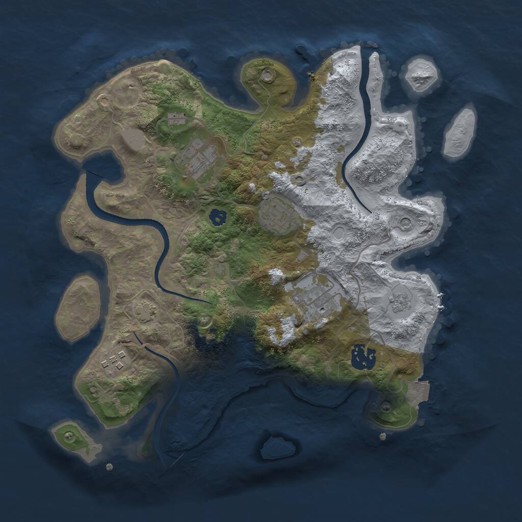 Rust Map: Procedural Map, Size: 3000, Seed: 1178938664, 9 Monuments