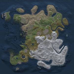 Thumbnail Rust Map: Procedural Map, Size: 3500, Seed: 1547167562, 13 Monuments