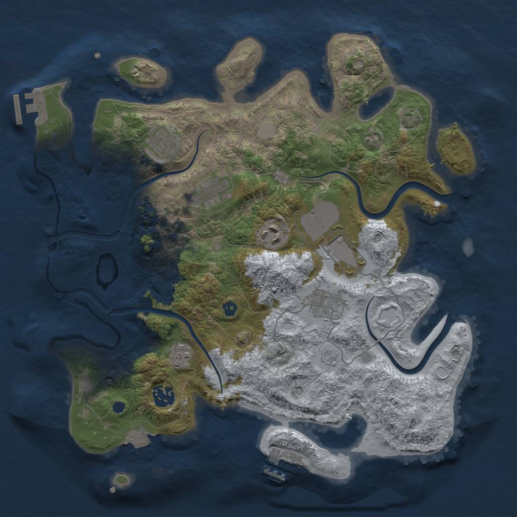 Rust Map: Procedural Map, Size: 3500, Seed: 1547167562, 13 Monuments
