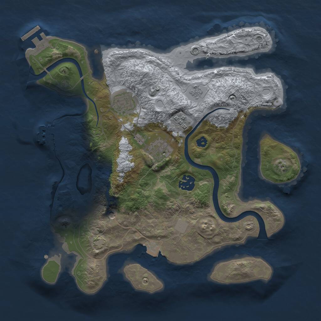 Rust Map: Procedural Map, Size: 3000, Seed: 1526, 10 Monuments