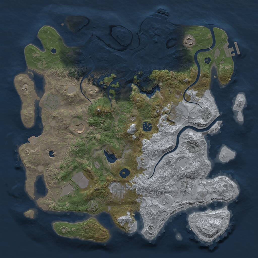 Rust Map: Procedural Map, Size: 4000, Seed: 938534440, 15 Monuments