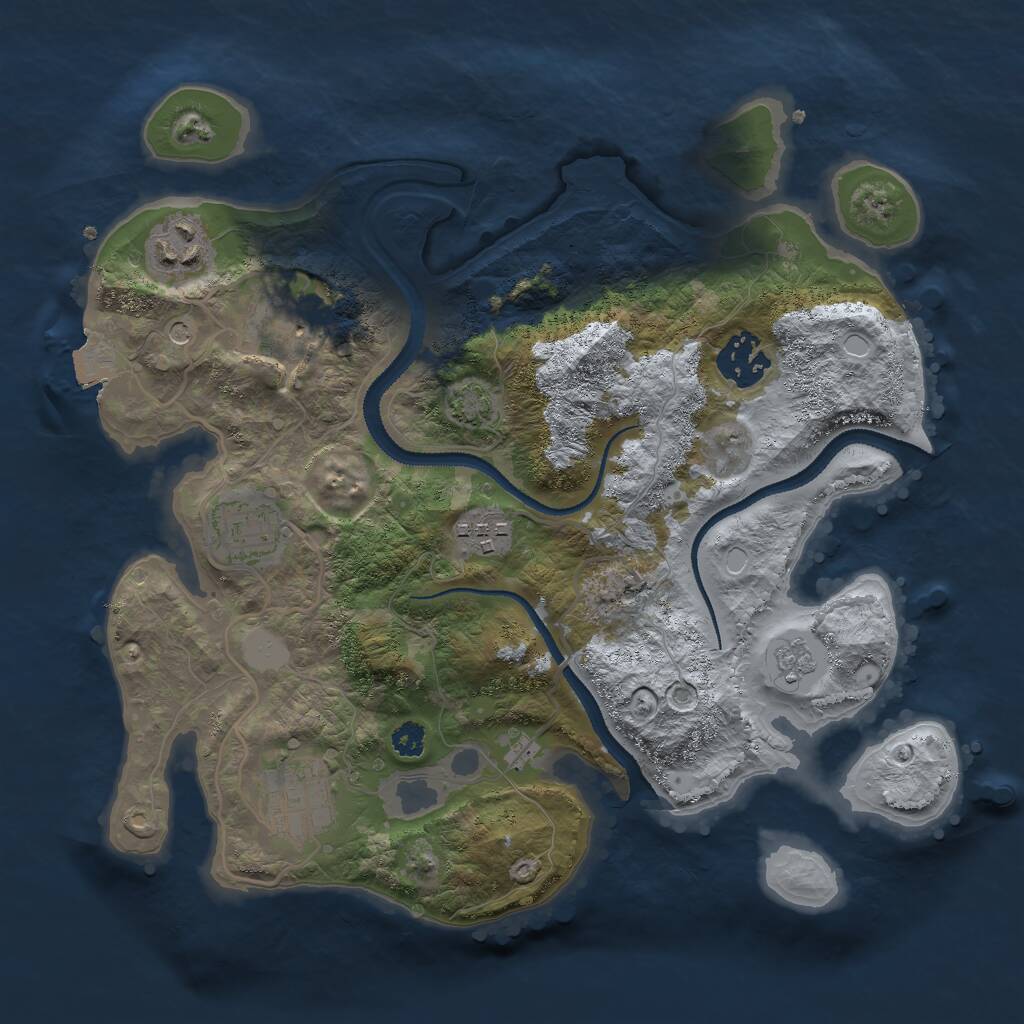 Rust Map: Procedural Map, Size: 3000, Seed: 683891184, 10 Monuments