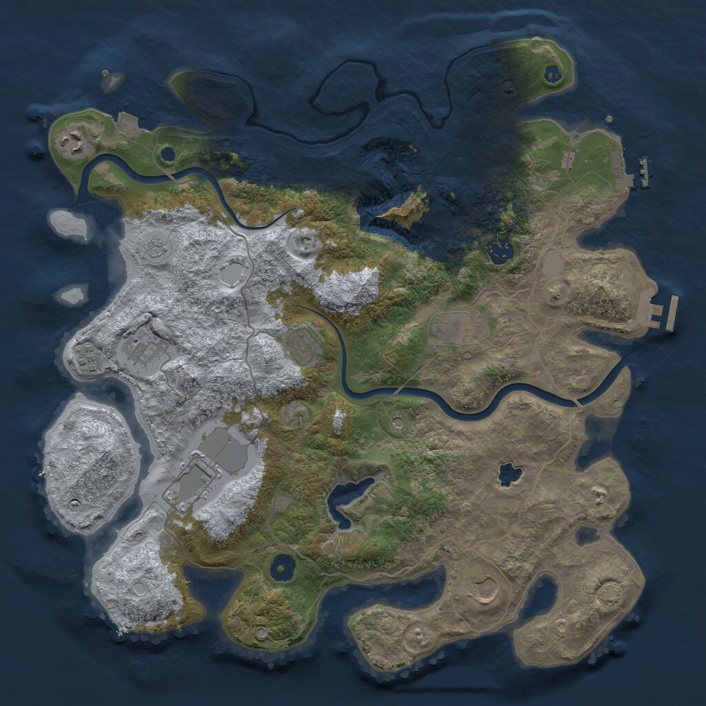 Rust Map: Procedural Map, Size: 4000, Seed: 9798758, 14 Monuments
