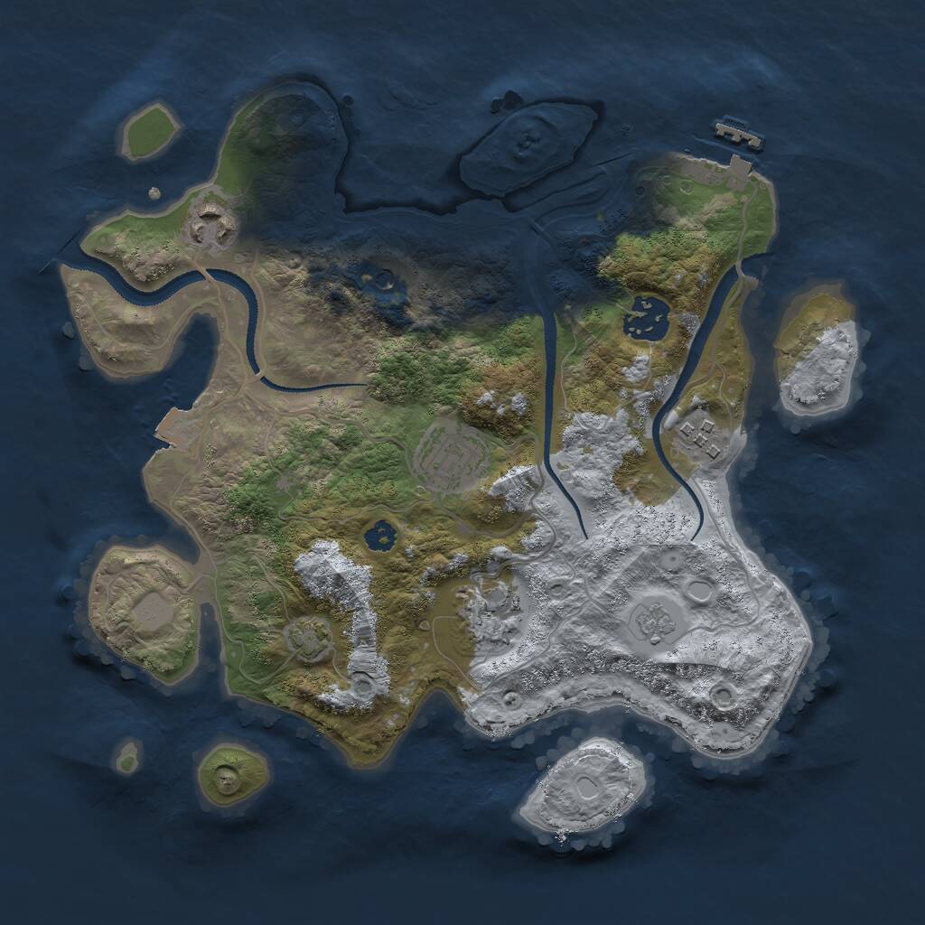 Rust Map: Procedural Map, Size: 3000, Seed: 1188283994, 10 Monuments