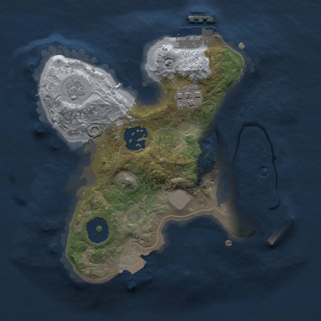 Rust Map: Procedural Map, Size: 2000, Seed: 331922725, 6 Monuments