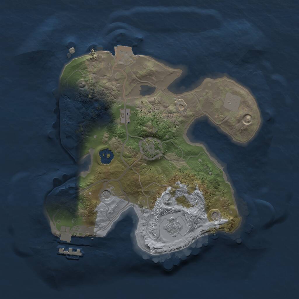 Rust Map: Procedural Map, Size: 2000, Seed: 1188307783, 5 Monuments