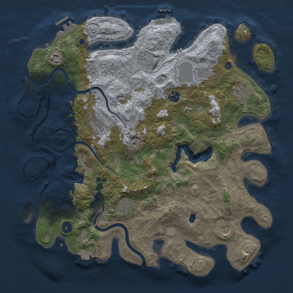 Rust Map: Procedural Map, Size: 4000, Seed: 1180, 15 Monuments