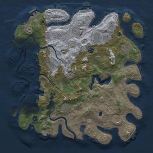 Thumbnail Rust Map: Procedural Map, Size: 4000, Seed: 1180, 15 Monuments