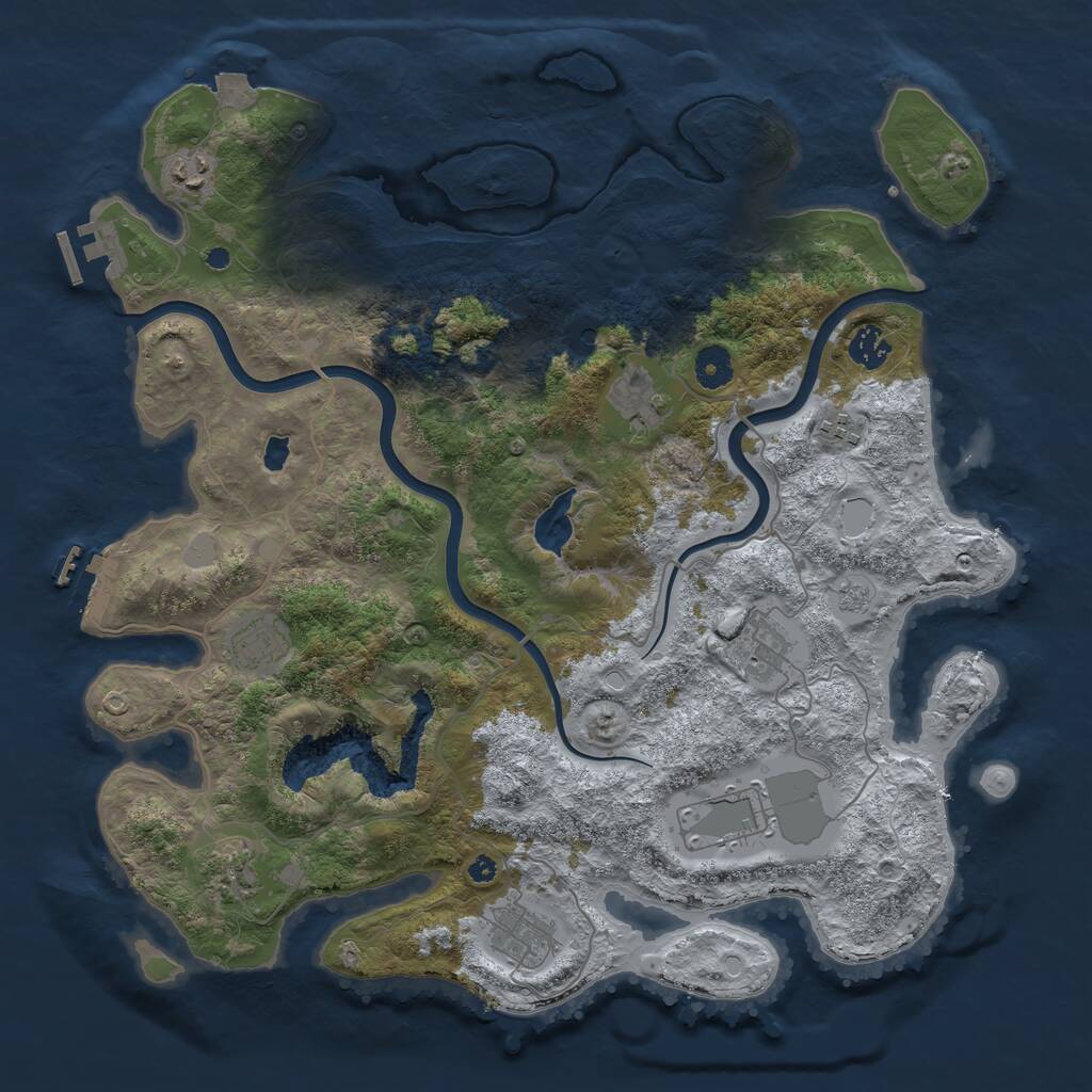 Rust Map: Procedural Map, Size: 4000, Seed: 240101046, 15 Monuments