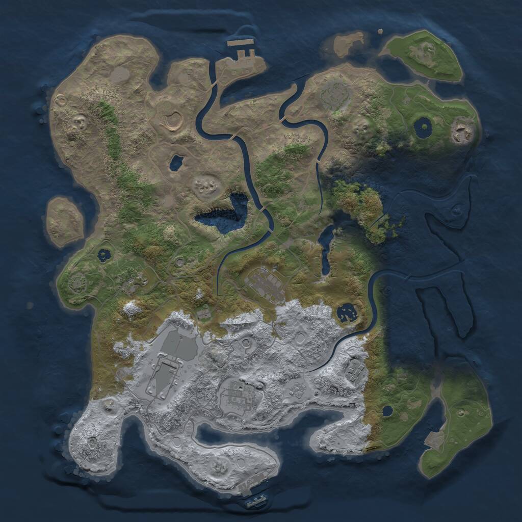 Rust Map: Procedural Map, Size: 4000, Seed: 579887958, 15 Monuments