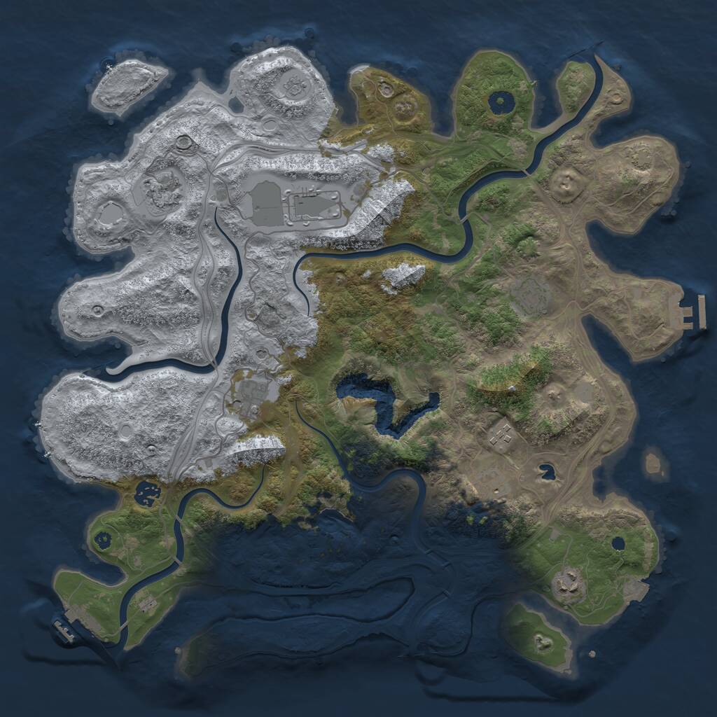 Rust Map: Procedural Map, Size: 4250, Seed: 1215528837, 14 Monuments