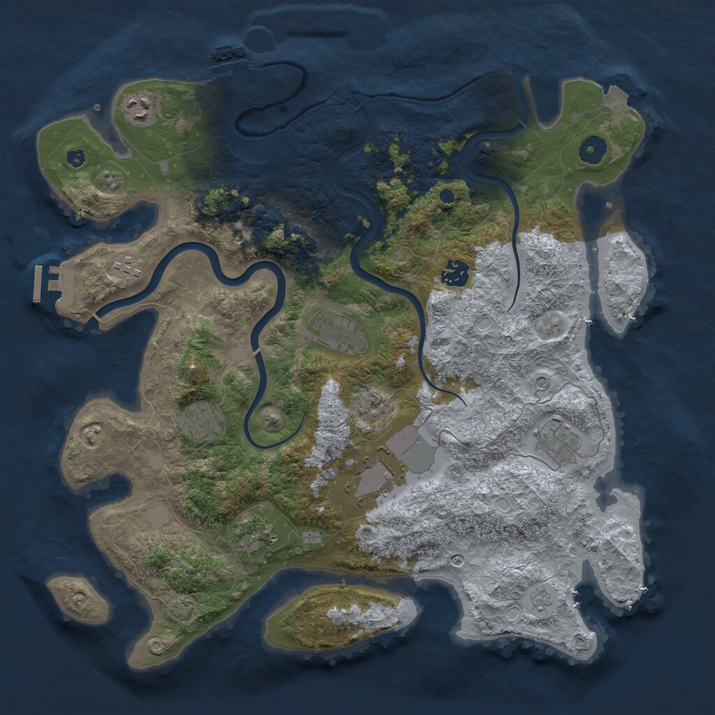 Rust Map: Procedural Map, Size: 3900, Seed: 1414, 14 Monuments