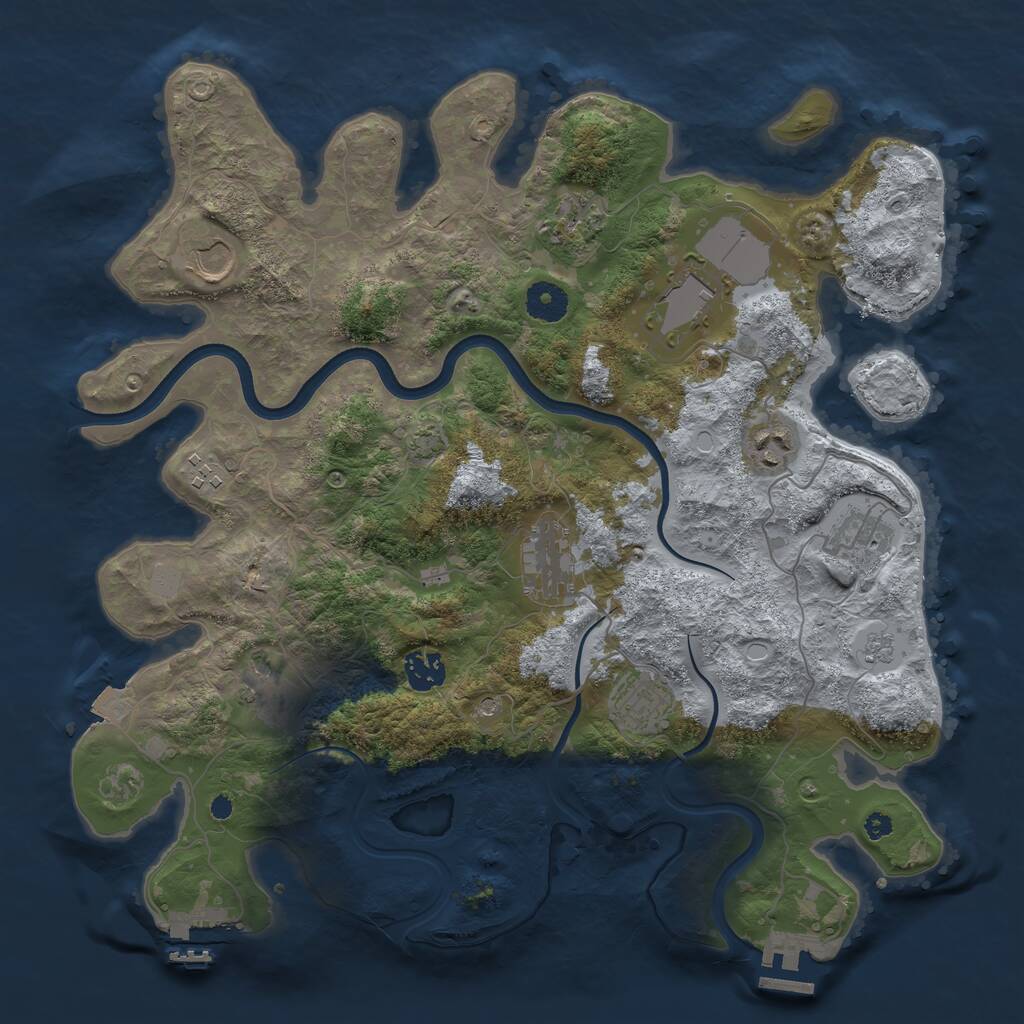 Rust Map: Procedural Map, Size: 3750, Seed: 1444859538, 16 Monuments