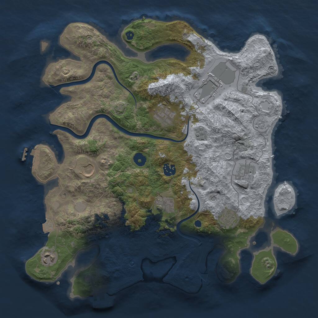 Rust Map: Procedural Map, Size: 3700, Seed: 114617201, 15 Monuments
