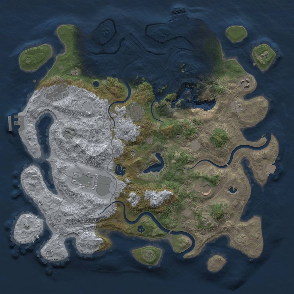 Rust Map: Procedural Map, Size: 4000, Seed: 1826159822, 13 Monuments