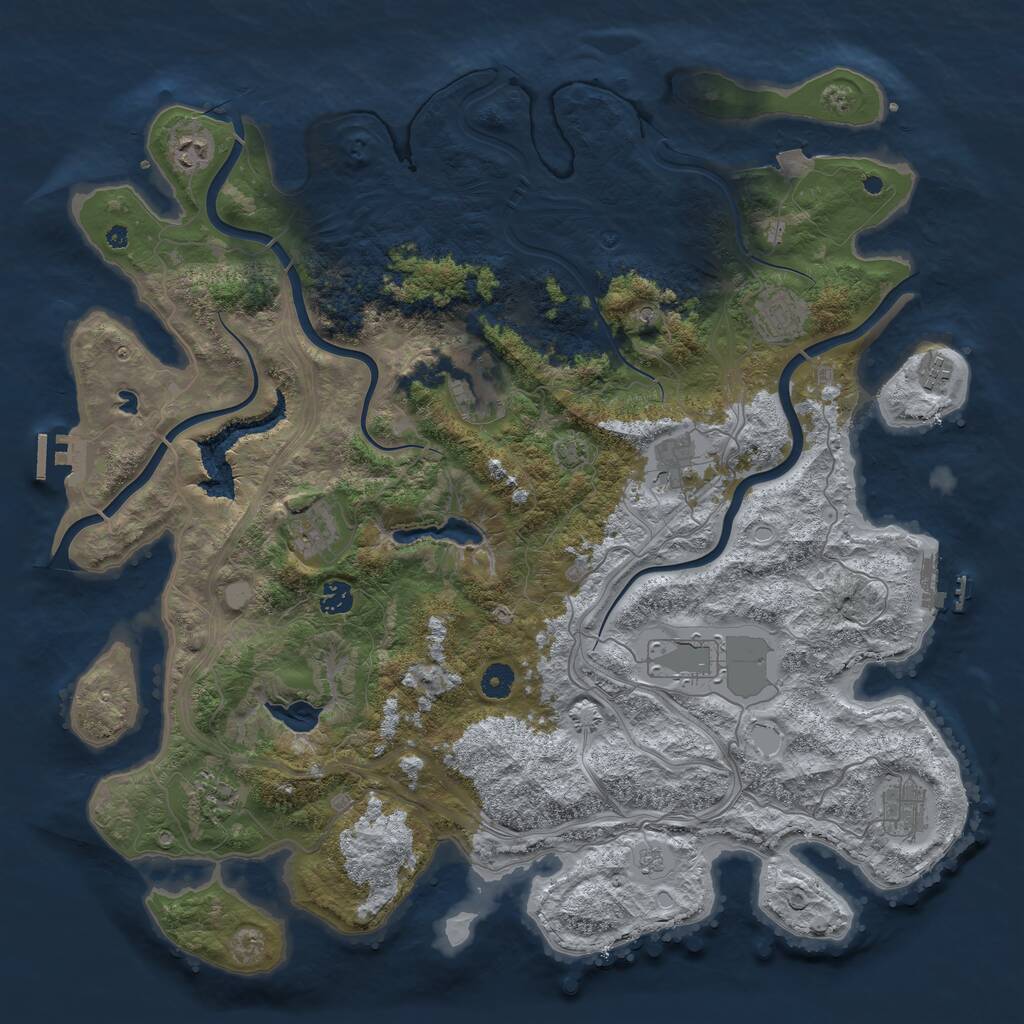 Rust Map: Procedural Map, Size: 4500, Seed: 346500067, 16 Monuments