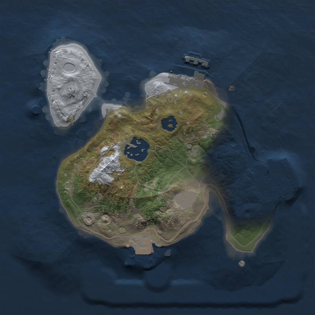 Rust Map: Procedural Map, Size: 2000, Seed: 875883668, 4 Monuments
