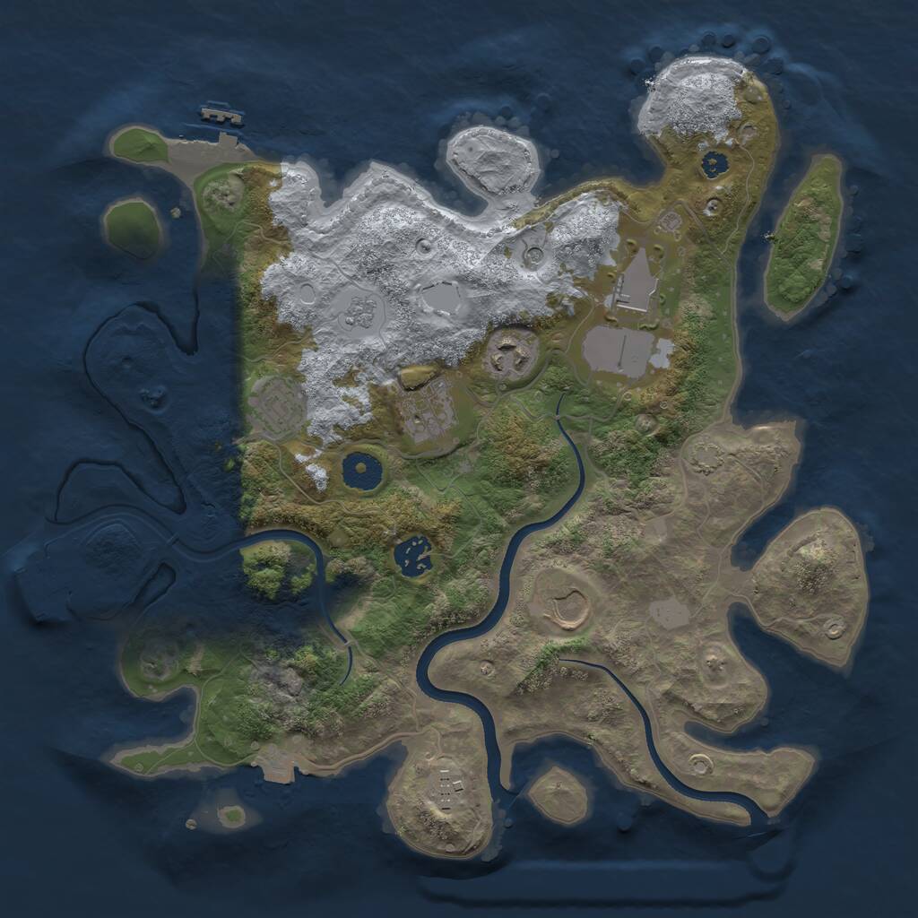 Rust Map: Procedural Map, Size: 3500, Seed: 1903, 13 Monuments