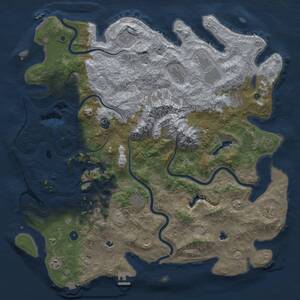 Thumbnail Rust Map: Procedural Map, Size: 5000, Seed: 447283804, 17 Monuments