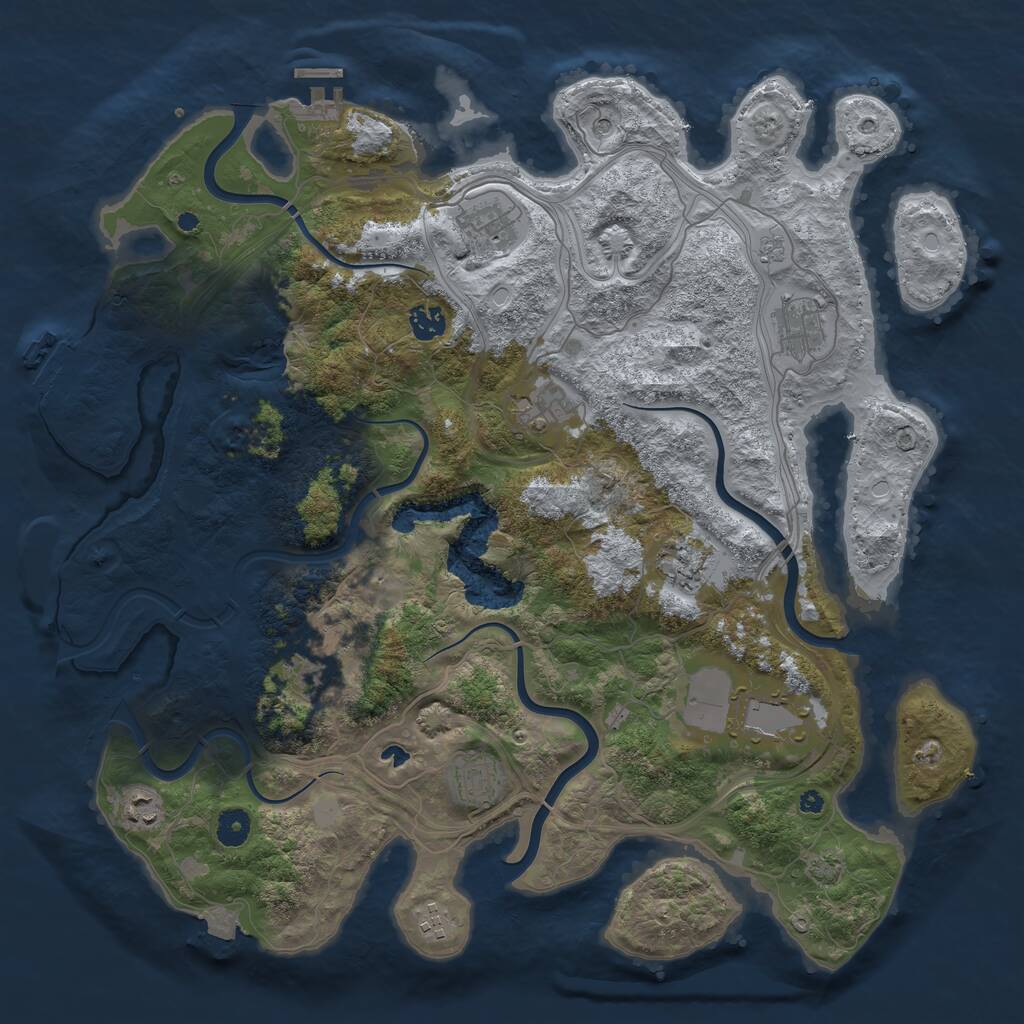 Rust Map: Procedural Map, Size: 4250, Seed: 1897892311, 16 Monuments