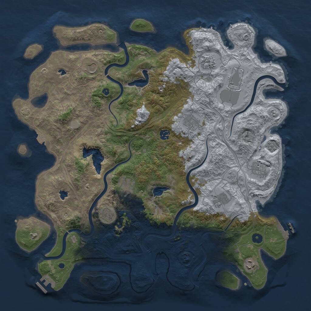 Rust Map: Procedural Map, Size: 4500, Seed: 1594517976, 17 Monuments