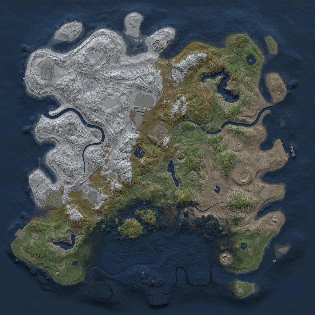 Rust Map: Procedural Map, Size: 4500, Seed: 711569826, 16 Monuments