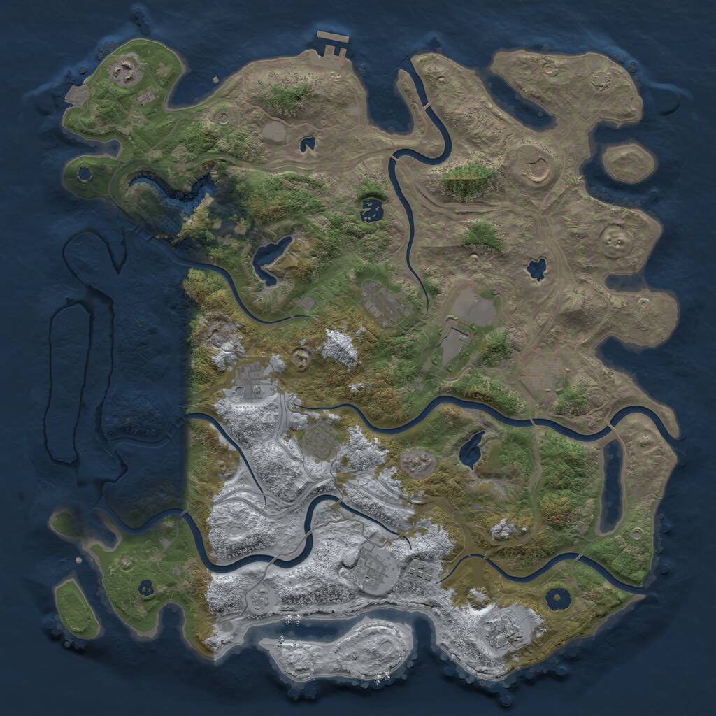 Rust Map: Procedural Map, Size: 4500, Seed: 145459460, 16 Monuments