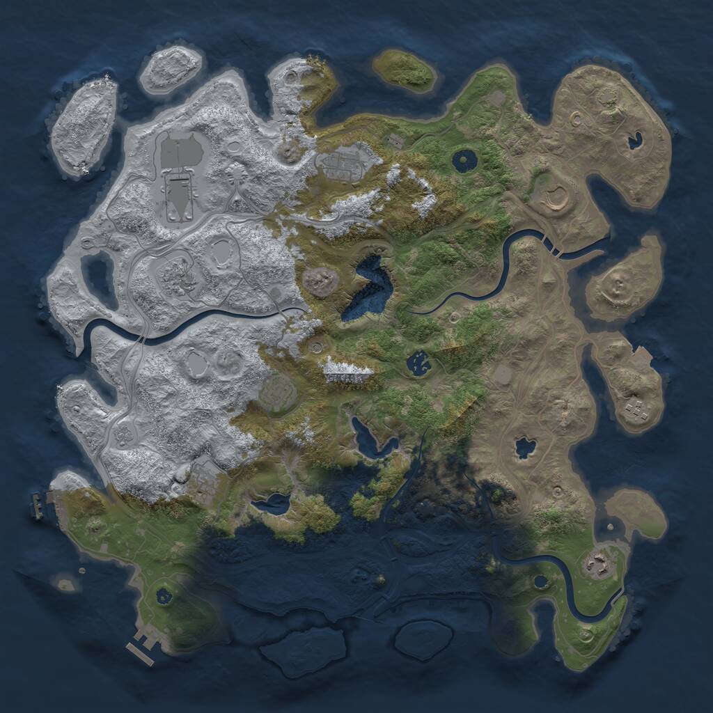 Rust Map: Procedural Map, Size: 4500, Seed: 58185709, 15 Monuments